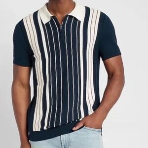 Express Navy Polo with White Accents